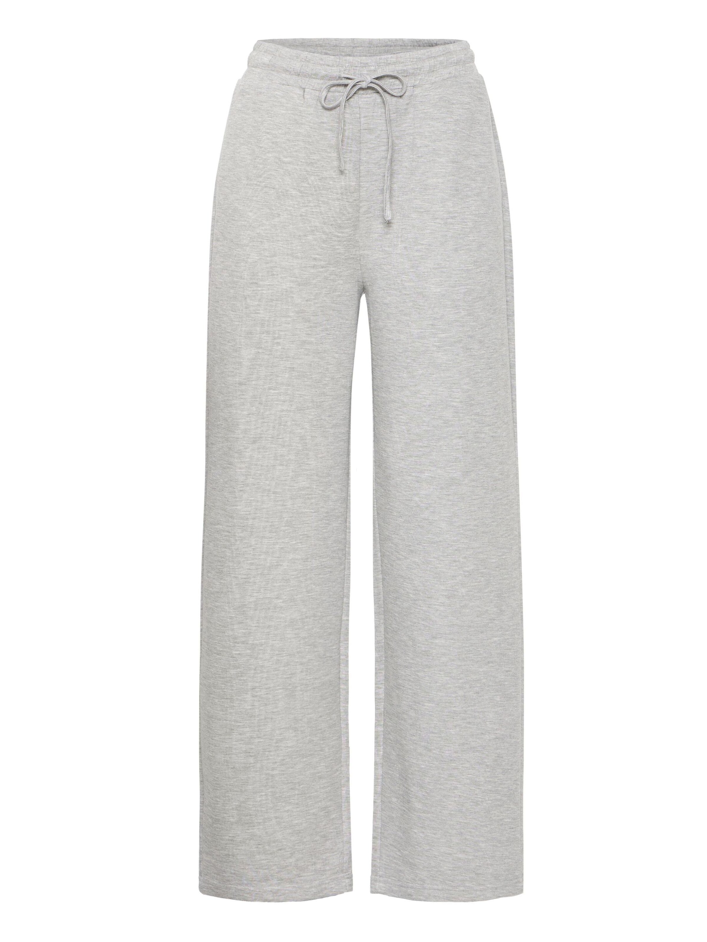 ICHI Wide leg Broek 'IXSVALA' in Grijs: voorkant