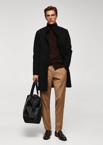 MANGO MAN Between-Seasons Coat 'Funnel' in Black