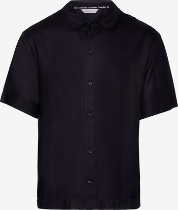 Calvin Klein Swimwear Regular fit Overhemd 'Meta Legacy' in Zwart: voorkant