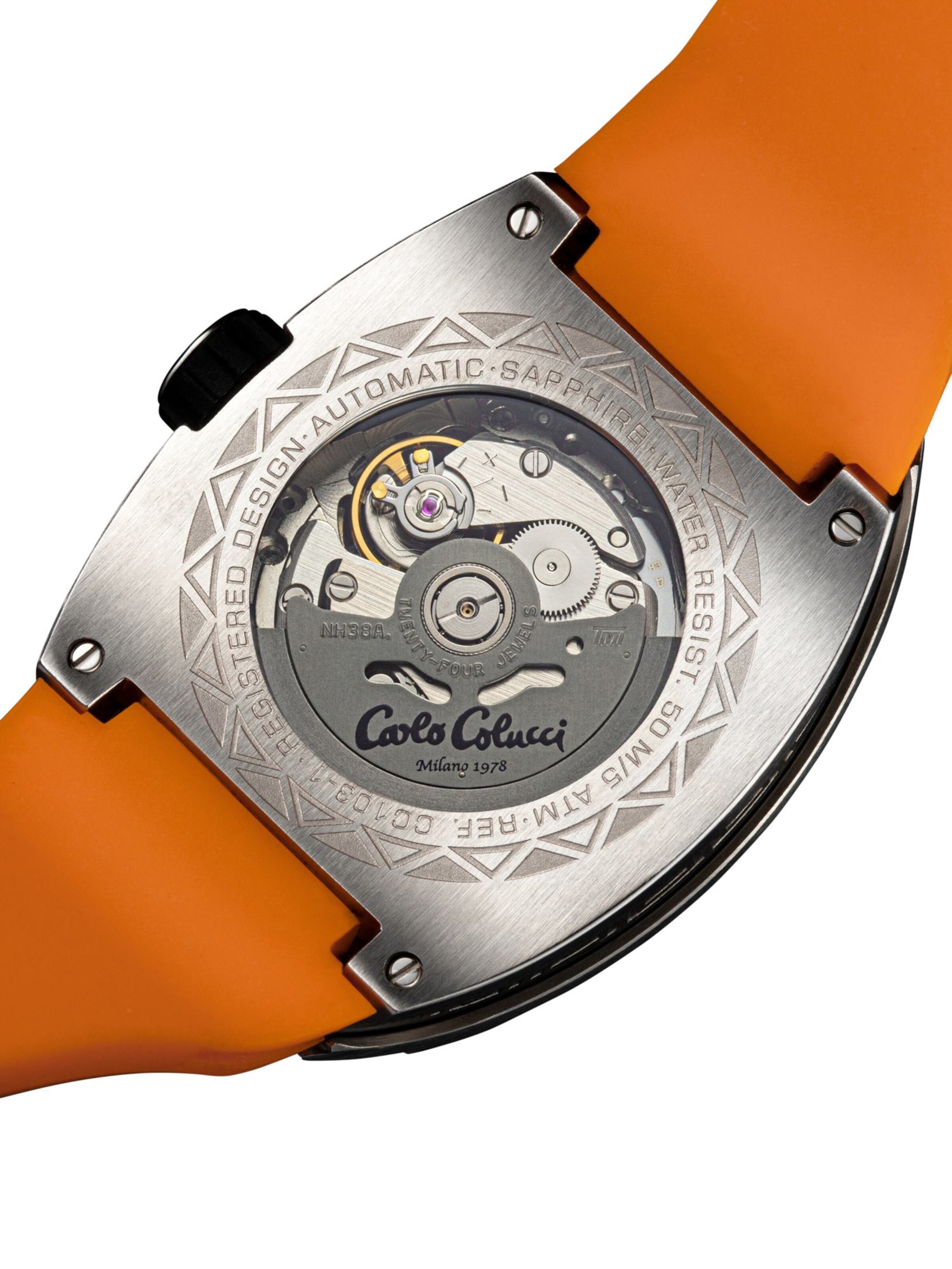 Carlo Colucci Analog Watch 'Dondini' in Orange
