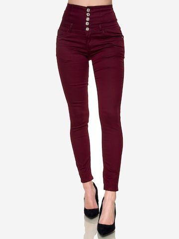 Elara Skinny Jeans in Red: front