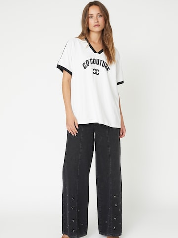 T-shirt oversize 'Avana' co'couture en blanc