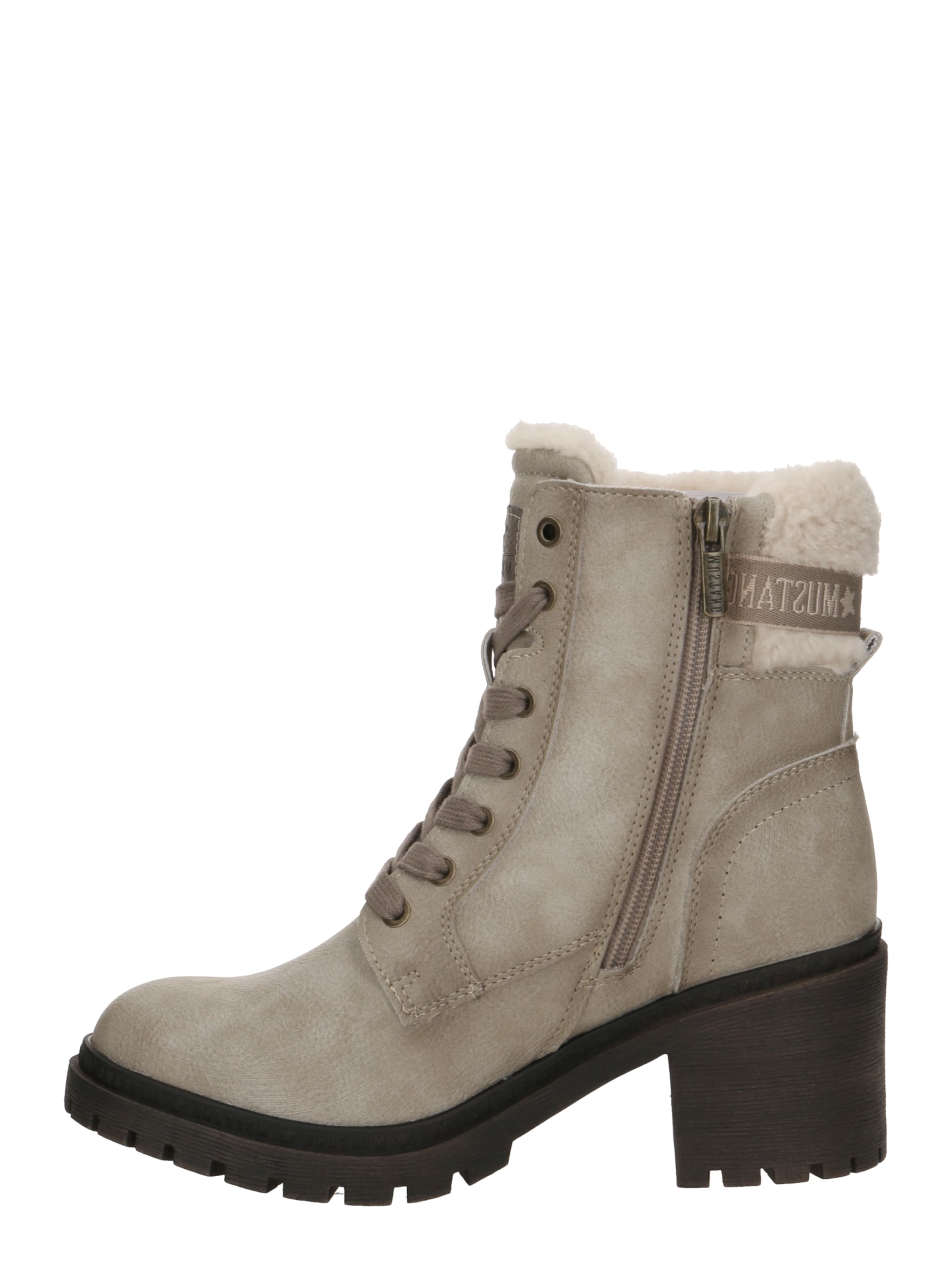 MUSTANG Šnurovacie členkové čižmy 'Leila' - Béžová