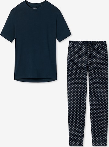 SCHIESSER Pajama 'Cotton' in Blue: front