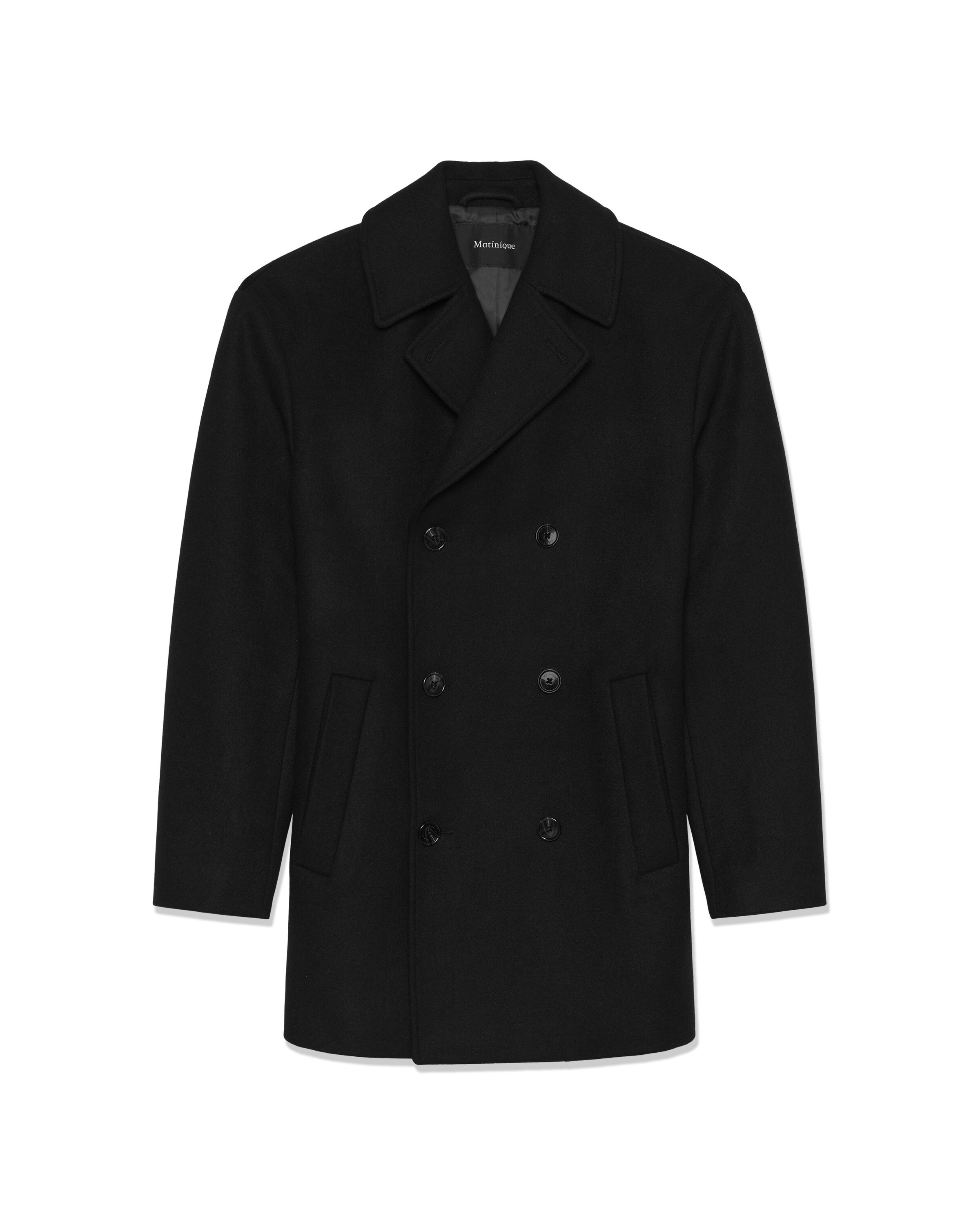 Matinique Mantel 'Burnley' in Schwarz: Vorderseite