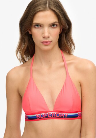 Superdry Triangle Bikini Top in Pink: front