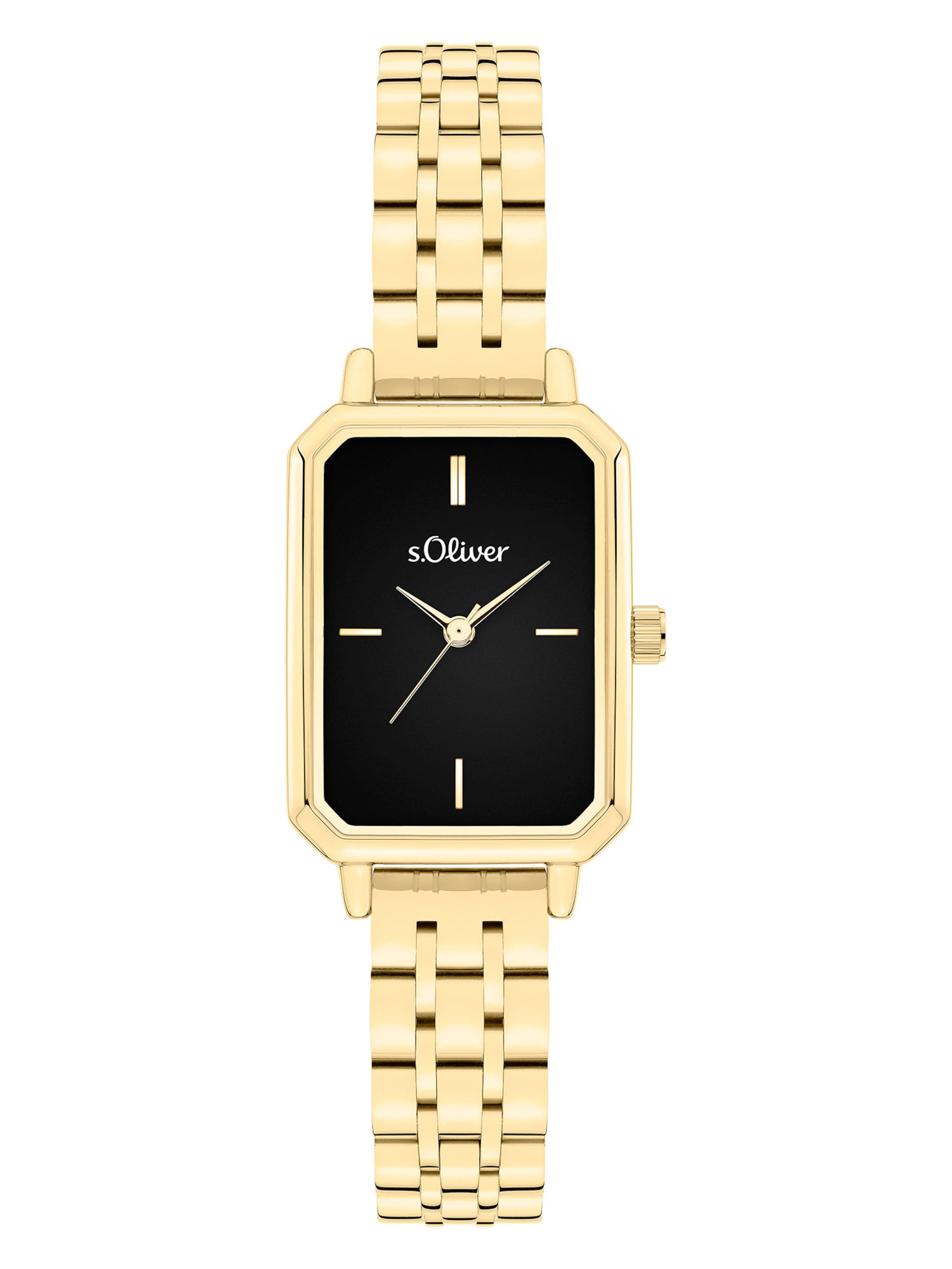 s.Oliver Uhr  'The Rectangular' in Gold: Vorderseite