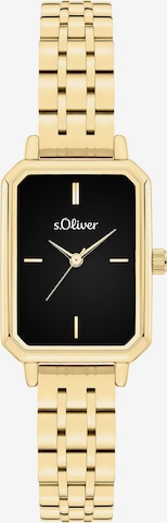 s.Oliver Uhr 'The Rectangular' in Gold: Vorderseite