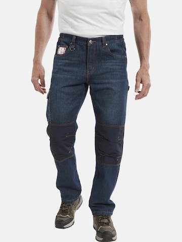 Jan Vanderstorm Loose fit Cargo Jeans ' Kvasir ' in Blue: front