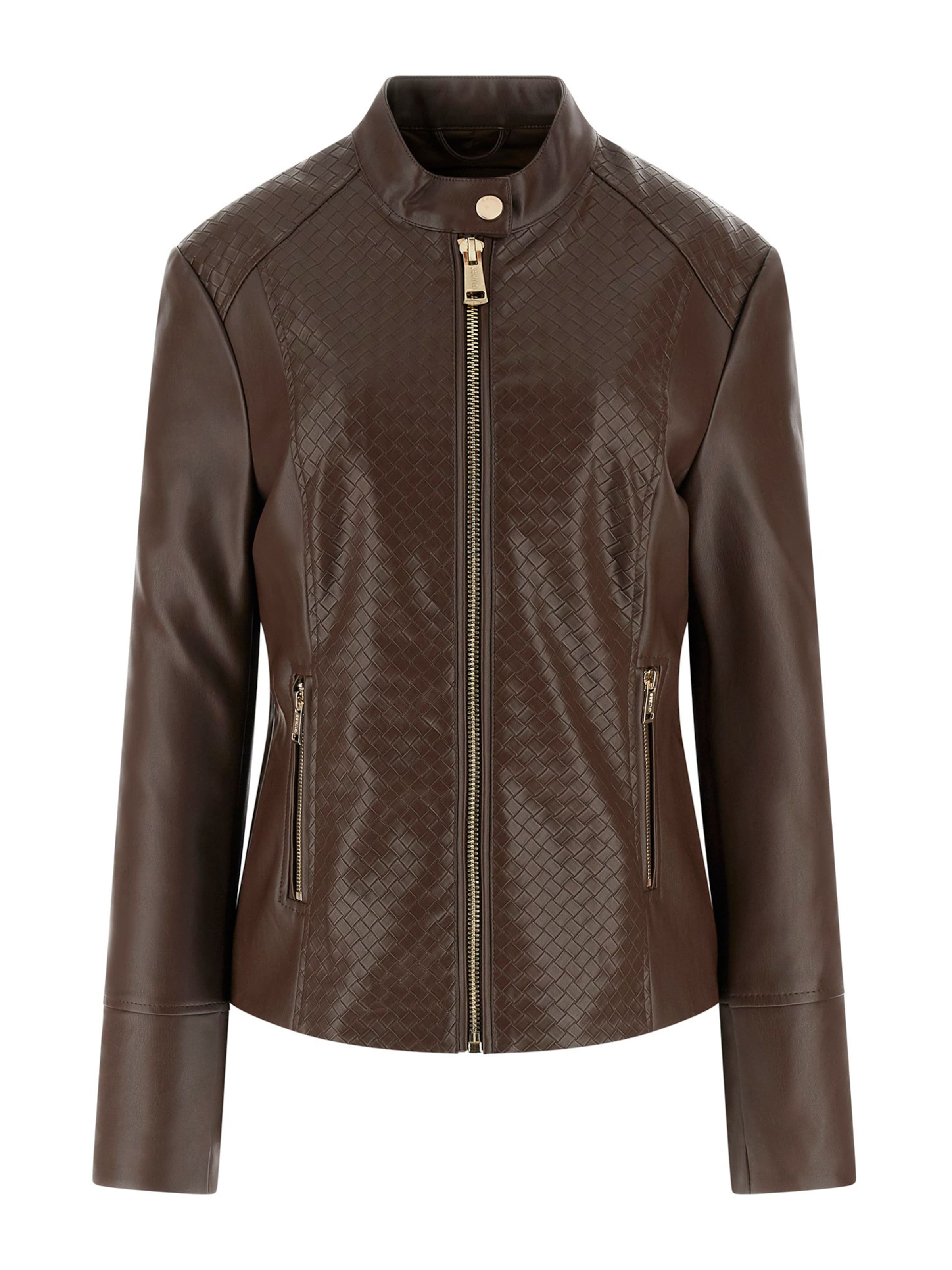 GUESS Φθινοπωρινό και ανοιξιάτικο μπουφάν 'CLAUDINE' σε σκούρο καφέ, Άποψη προϊόντος