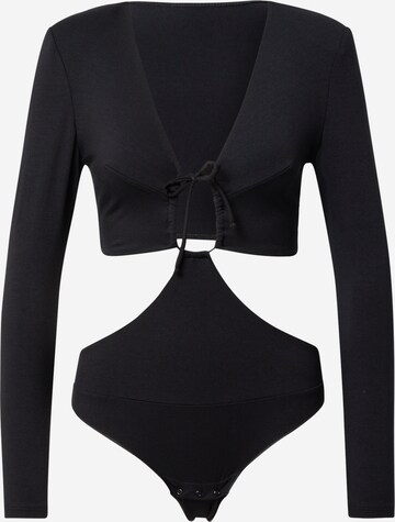 Undress Code Shirt bodysuit in Black: front