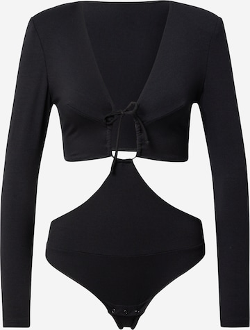 Undress Code Shirt Bodysuit in Black: front