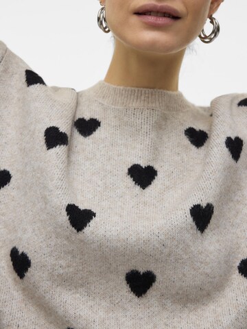 VERO MODA Pullover 'AWHEART' in Beige