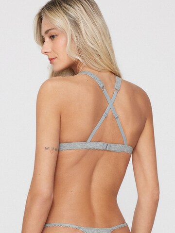 Tezenis Triangle Bra 'Ibiza Cotton Cutie' in Grey