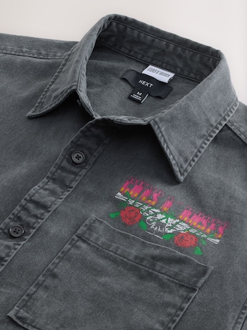 Next Regular fit Button Up Shirt in Grey