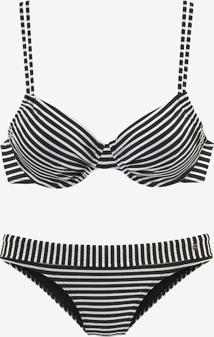 s.Oliver T-shirt Bikini in Zwart: voorkant