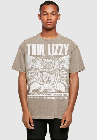 Merchcode T-Shirt 'Thin Lizzy - New Victoria Theatre' in Grün: predná strana