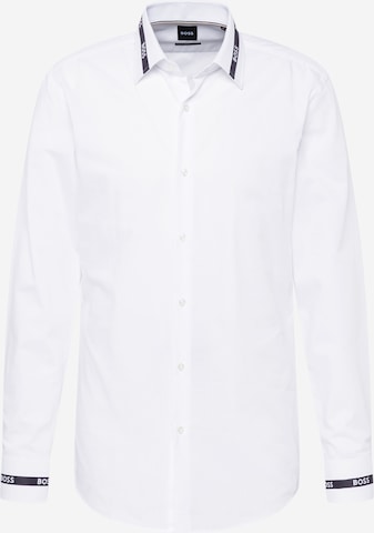 BOSS Black - Ajuste estrecho Camisa 'HANK' en blanco: frente