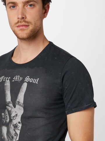 Key Largo Shirt 'FREE SOUL' in Black