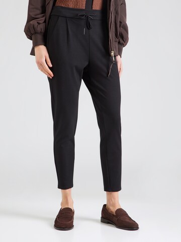 VERO MODA Tapered Bandplooibroek 'Eva' in Zwart: voorkant