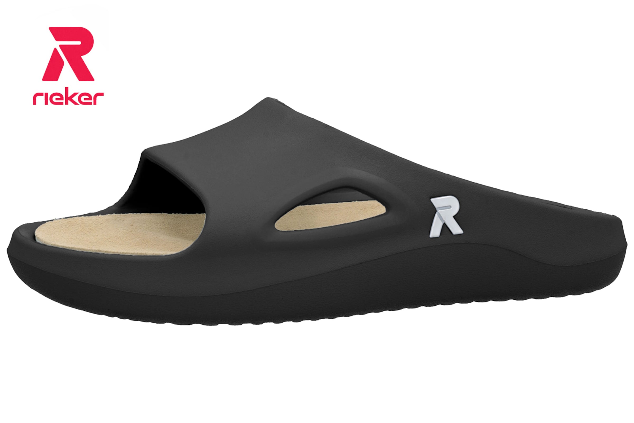 Mule Rieker Sport en noir : devant