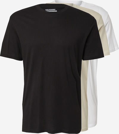 Marškinėliai 'ONSMAX' iš Only & Sons, spalva – smėlio spalva / juoda / balta, Prekių apžvalga