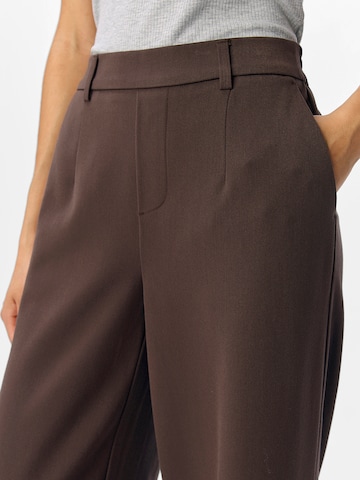 OBJECT Wide leg Chino Pants 'OBJLisa' in Brown