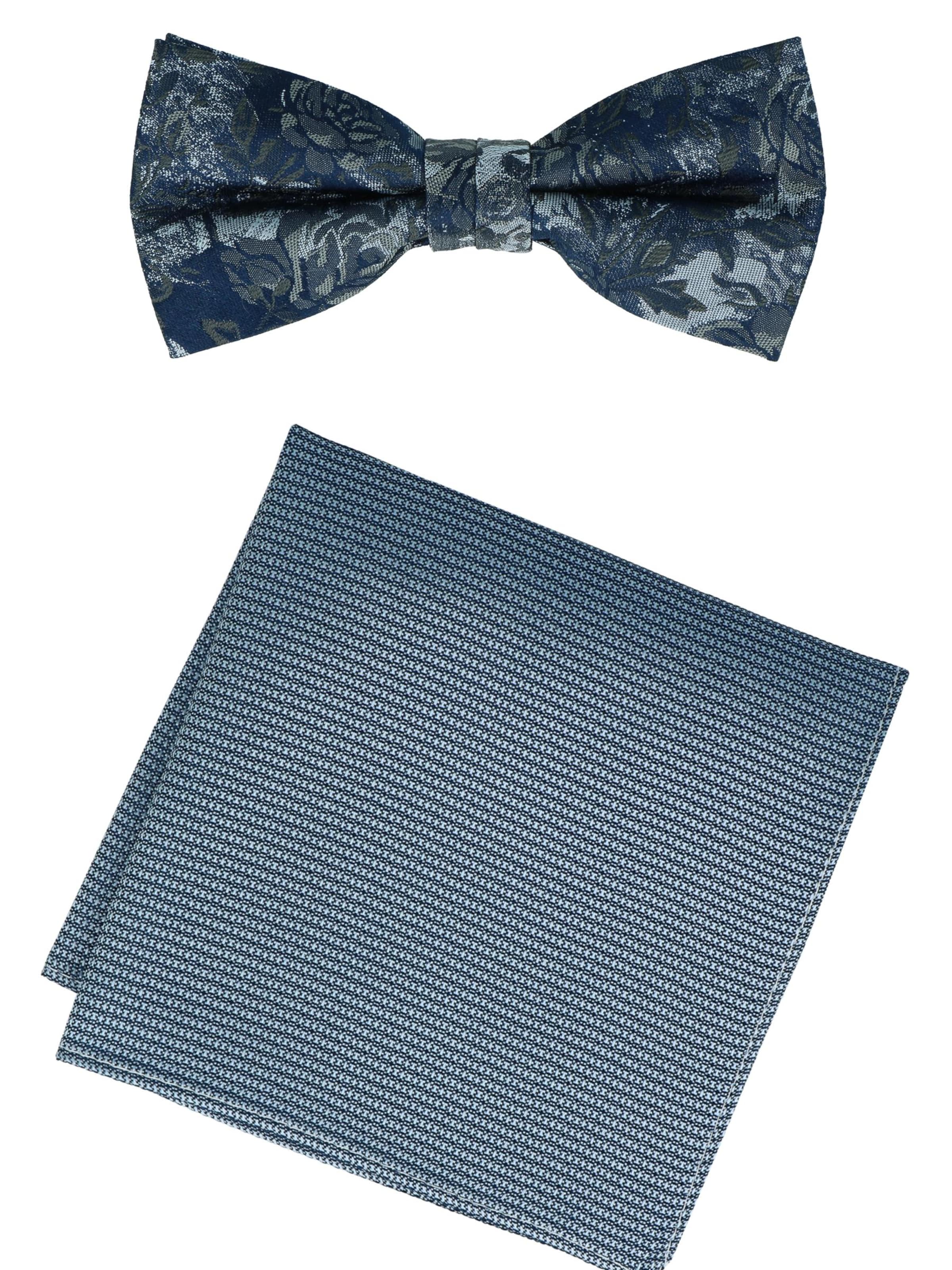 WILLEN Bow Tie 'Set Floral/ Uni' in Blue: front