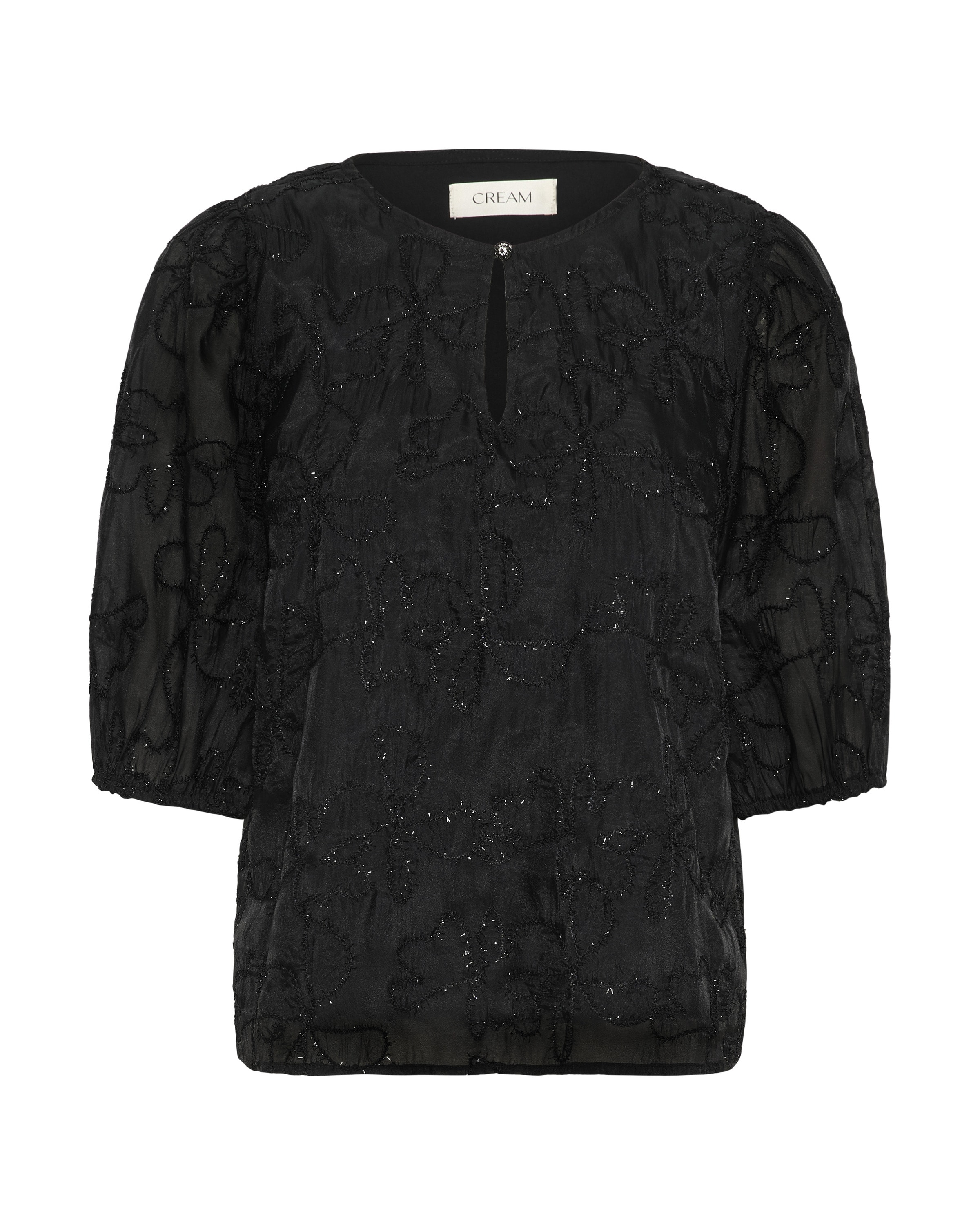 Cream Bluse in Schwarz: Vorderseite