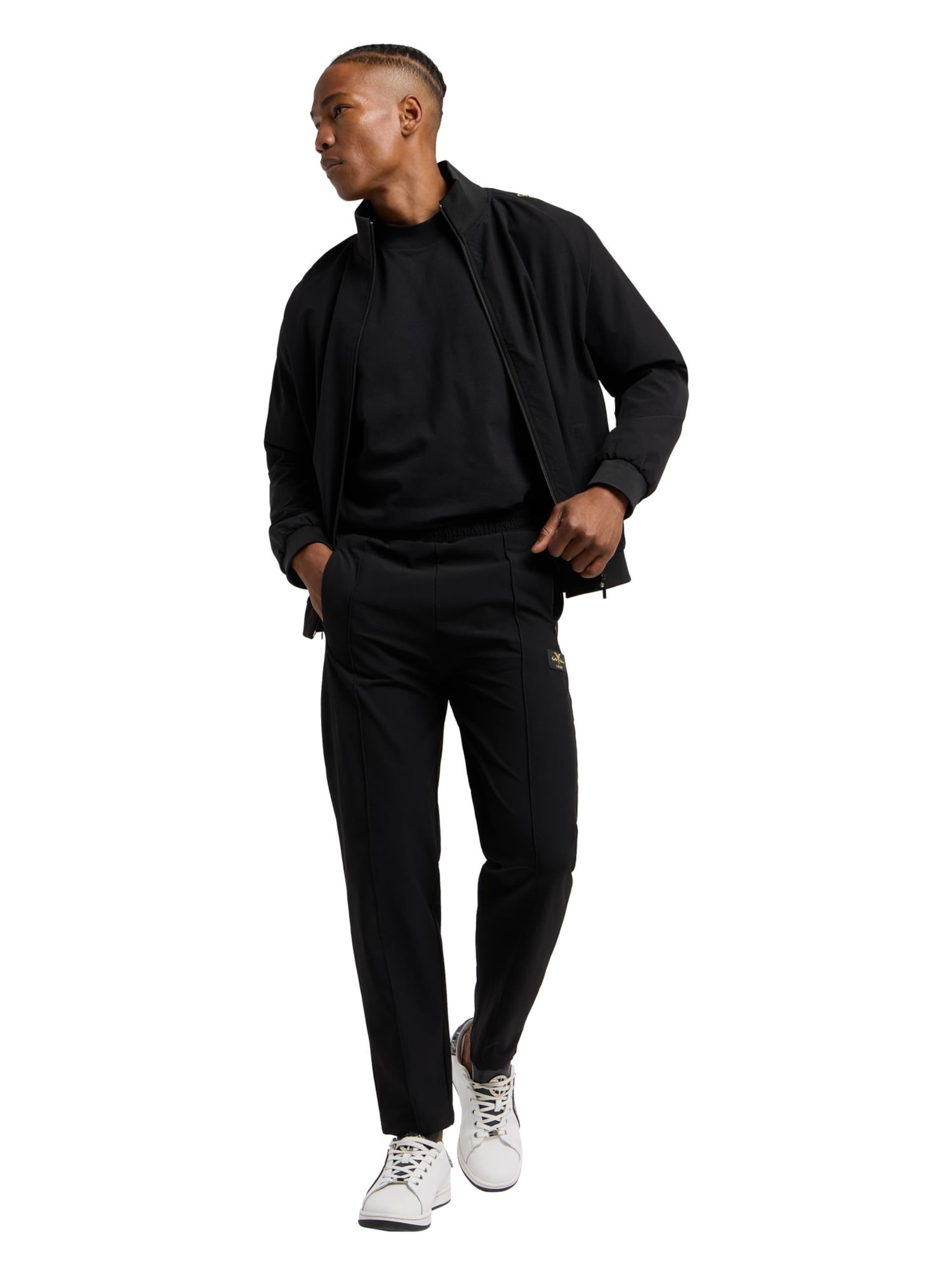 Carlo Colucci Regular Broek 'Ditadi' in Zwart