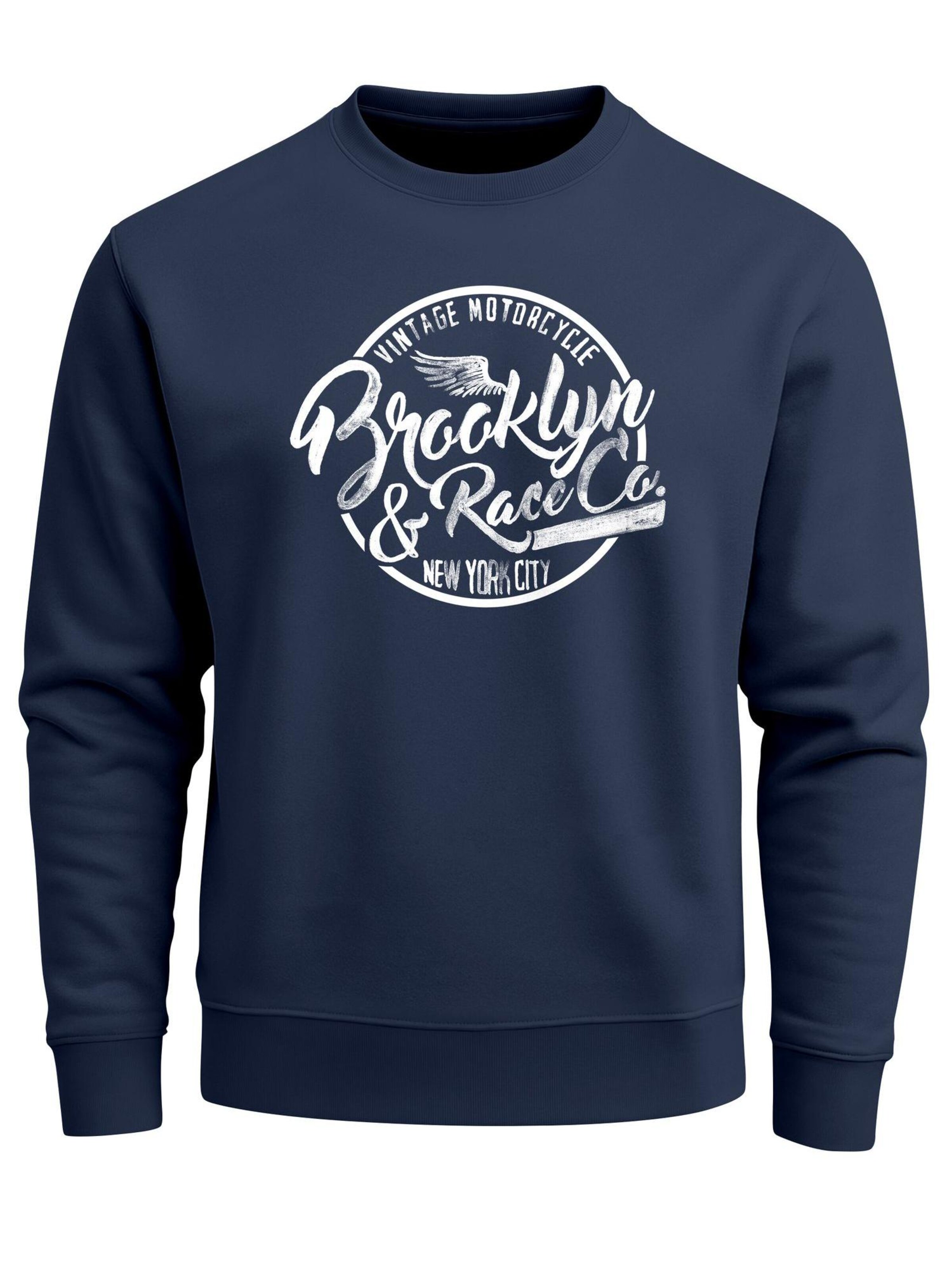Neverless Sweatshirt 'Brooklyn Race' in Blue: front