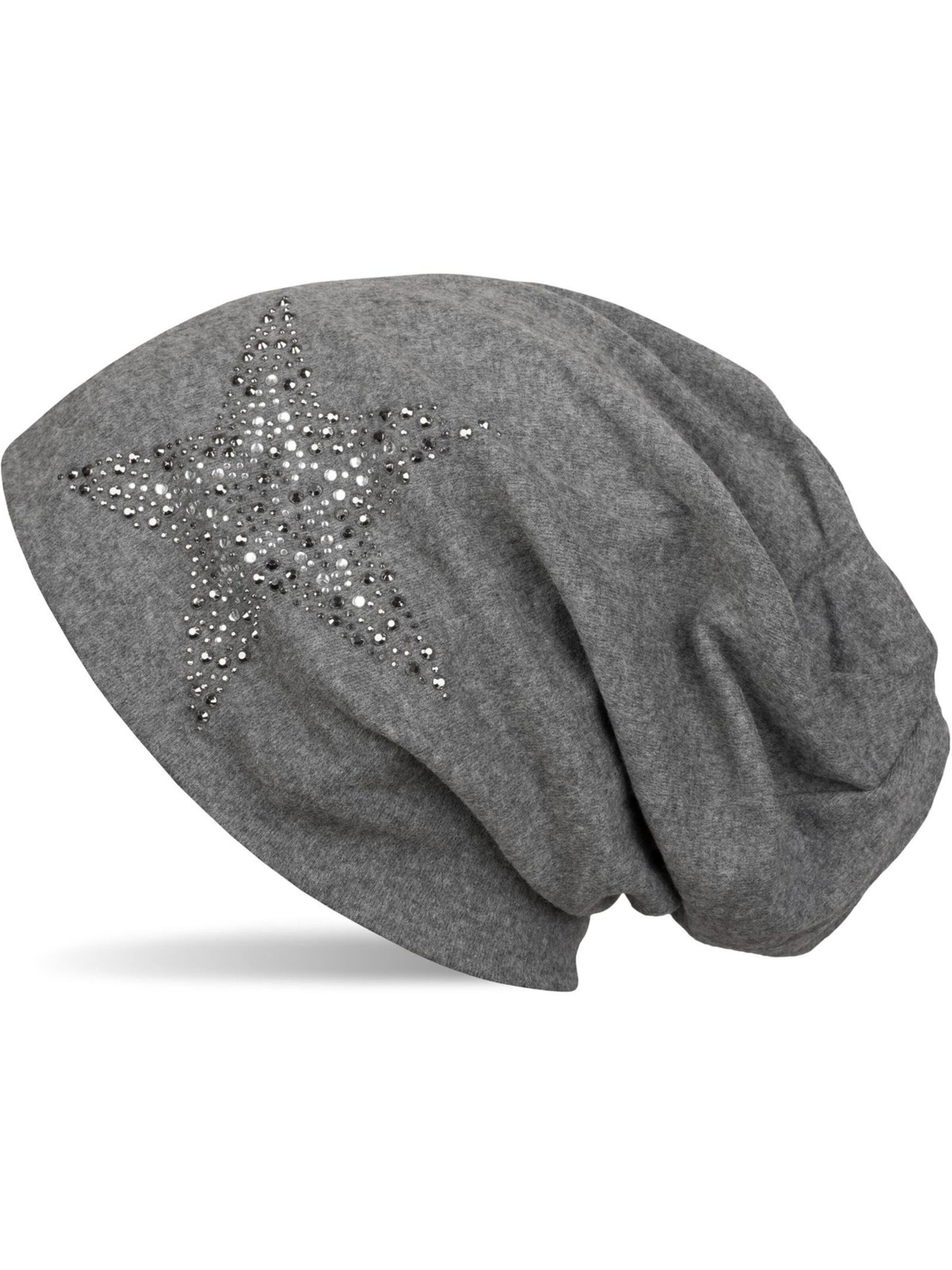 styleBREAKER Beanie 'Beanie Mütze mit Strass Nieten Stern' in 54-64 in Grey, Item view