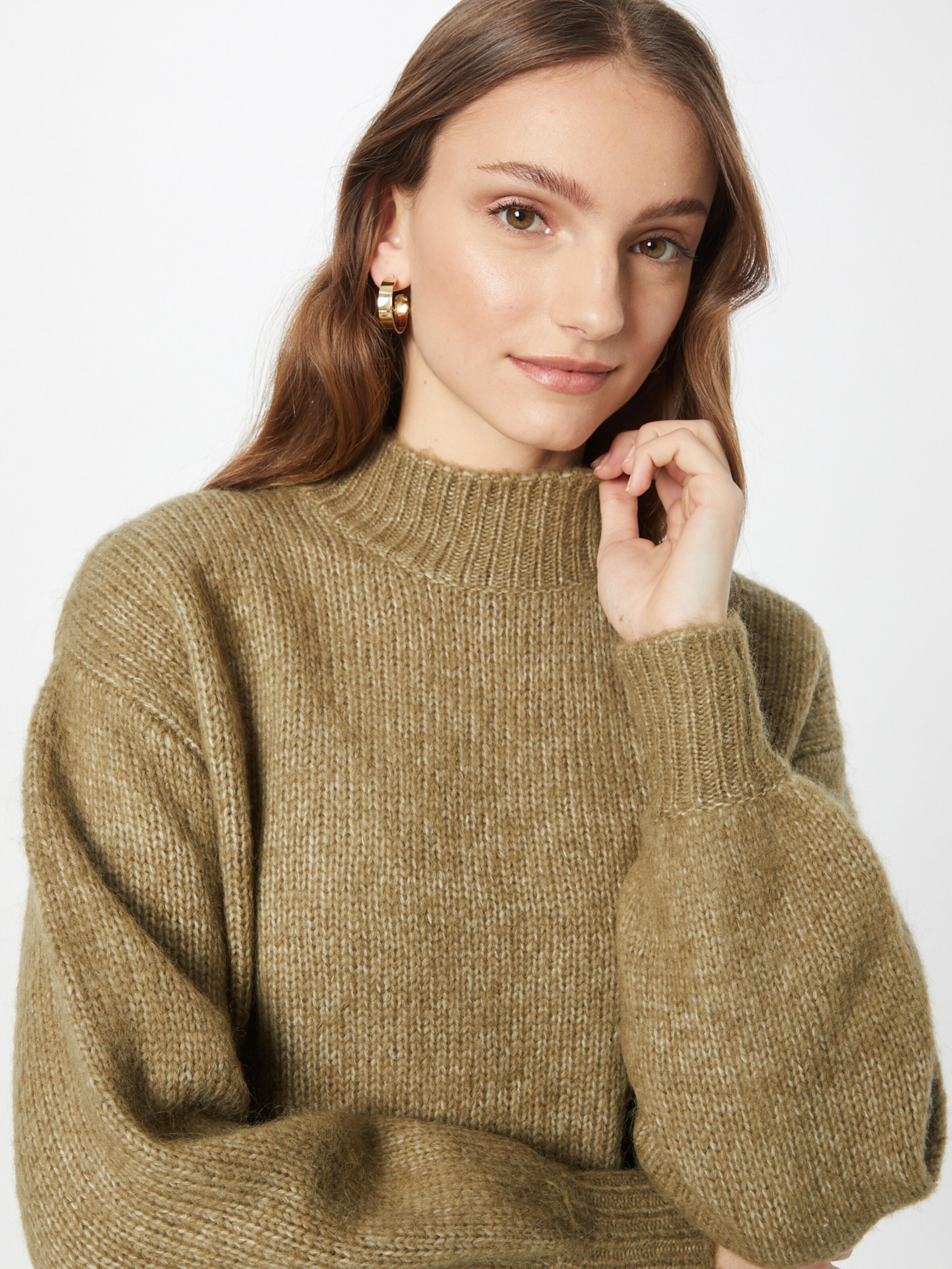 Frauen Große Größen Kaffe Pullover 'Sarla' in Khaki - AG78715 Frauen Große Größen Kaffe Pullover 'Sarla' in Khaki - AG78715