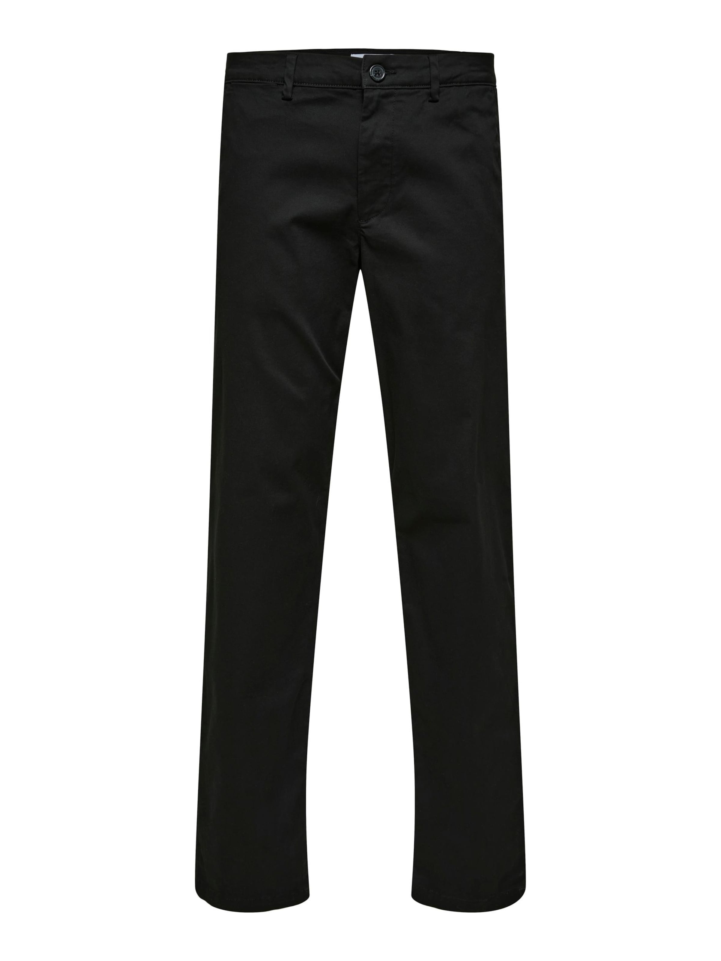 SELECTED Normální Chino kalhoty 'New Miles' – černá: přední strana