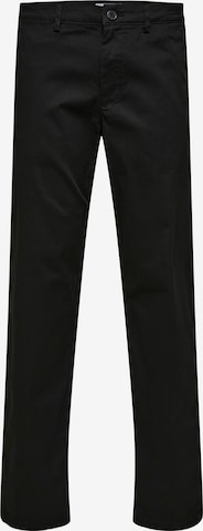 Regular Pantalon chino 'New Miles' SELECTED en noir : devant