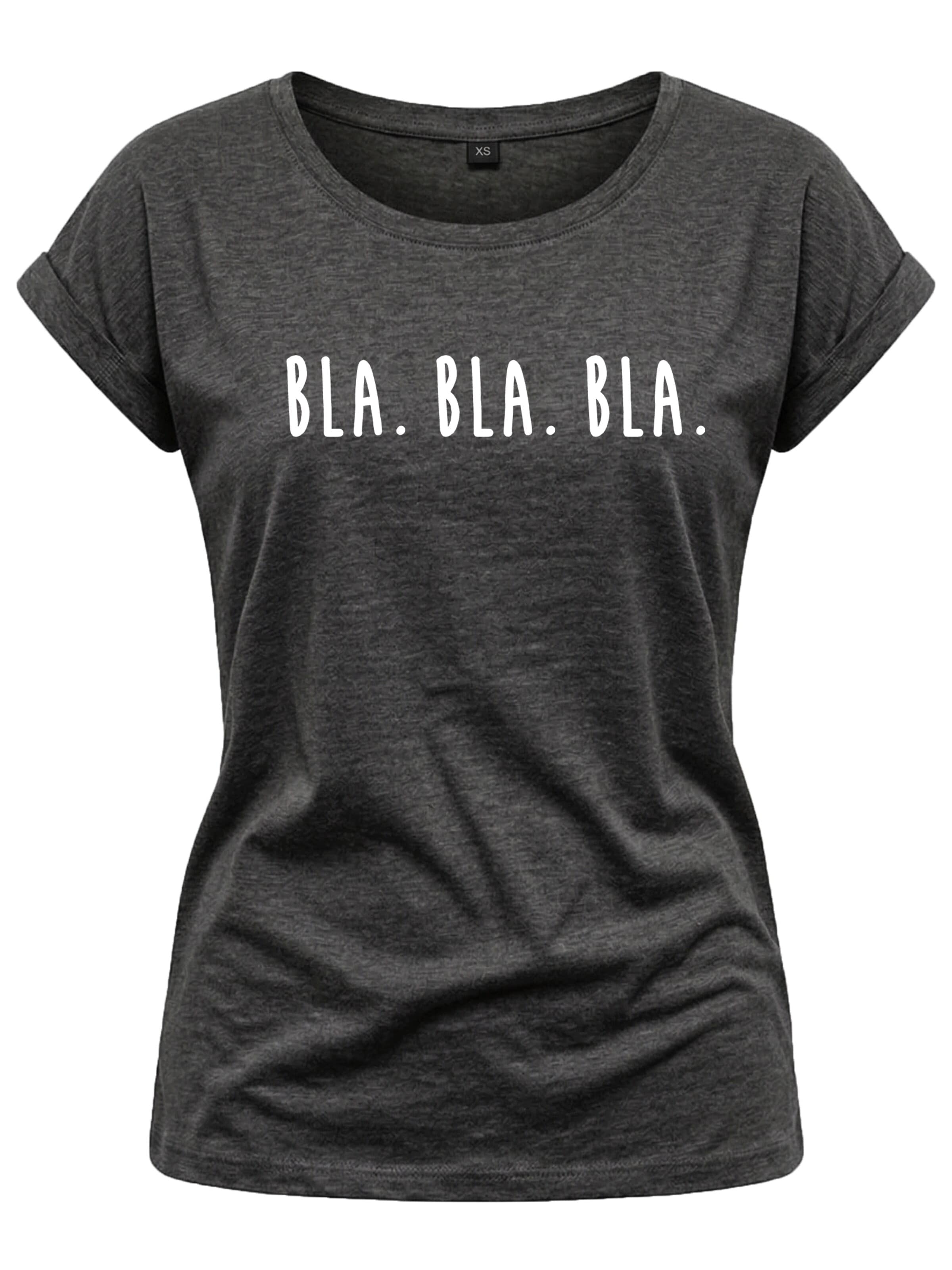 MAKAYA Shirt 'Bla Bla Bla' in Grey: front