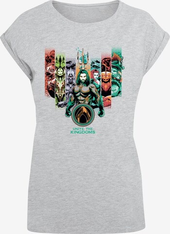 ABSOLUTE CULT Shirt 'Aquaman - Unite The Kingdoms' in Grey: front