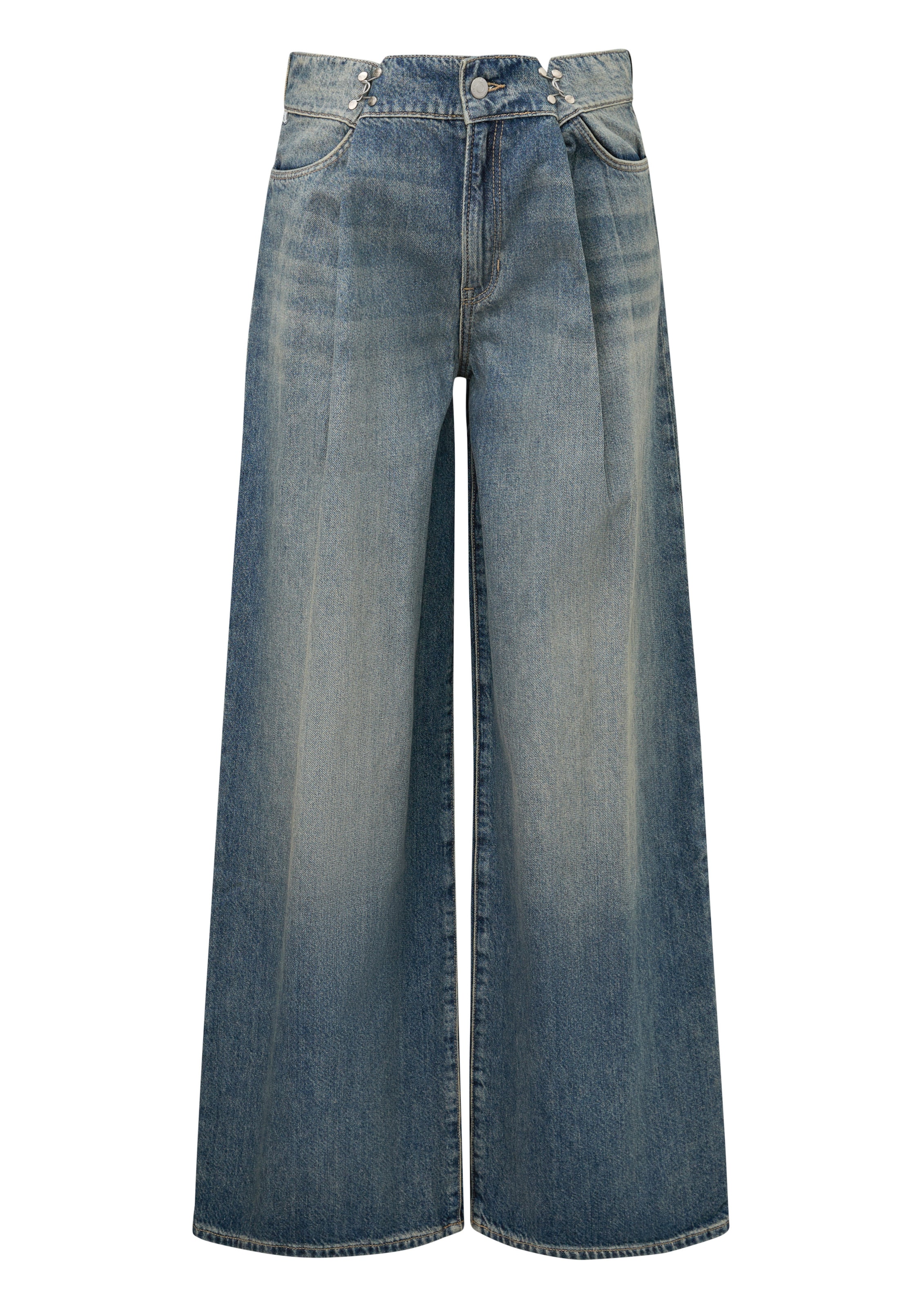 Wide Leg Jean QS en bleu : devant