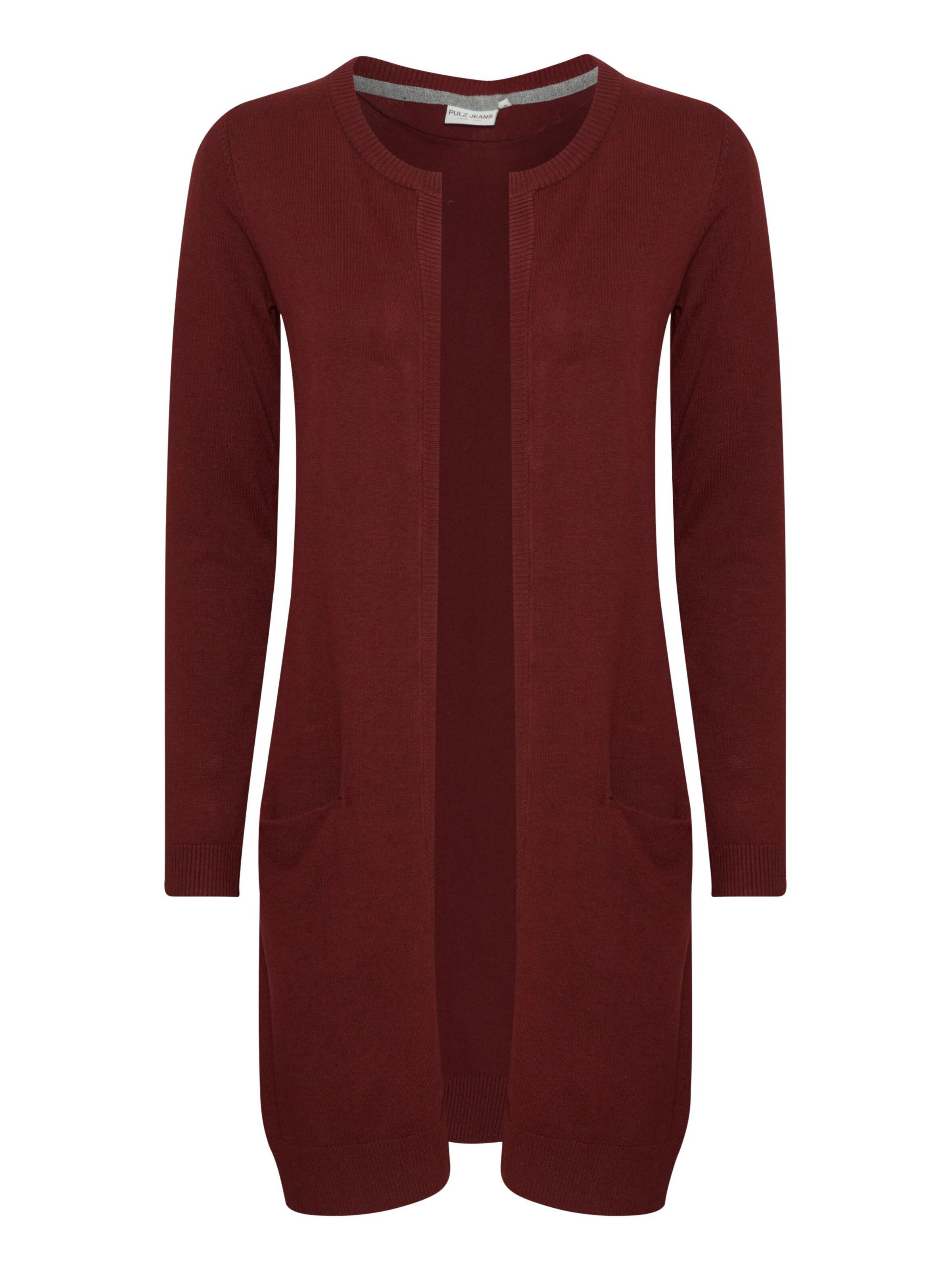 PULZ Jeans Strickjacke 'SARA' in Rot: Vorderseite