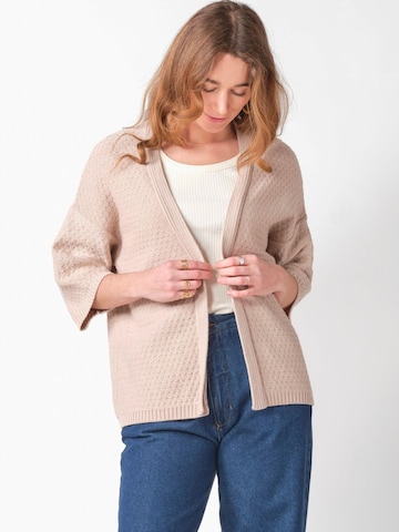 Klitmøller Collective Knit Cardigan 'Lisbeth' in Beige: front