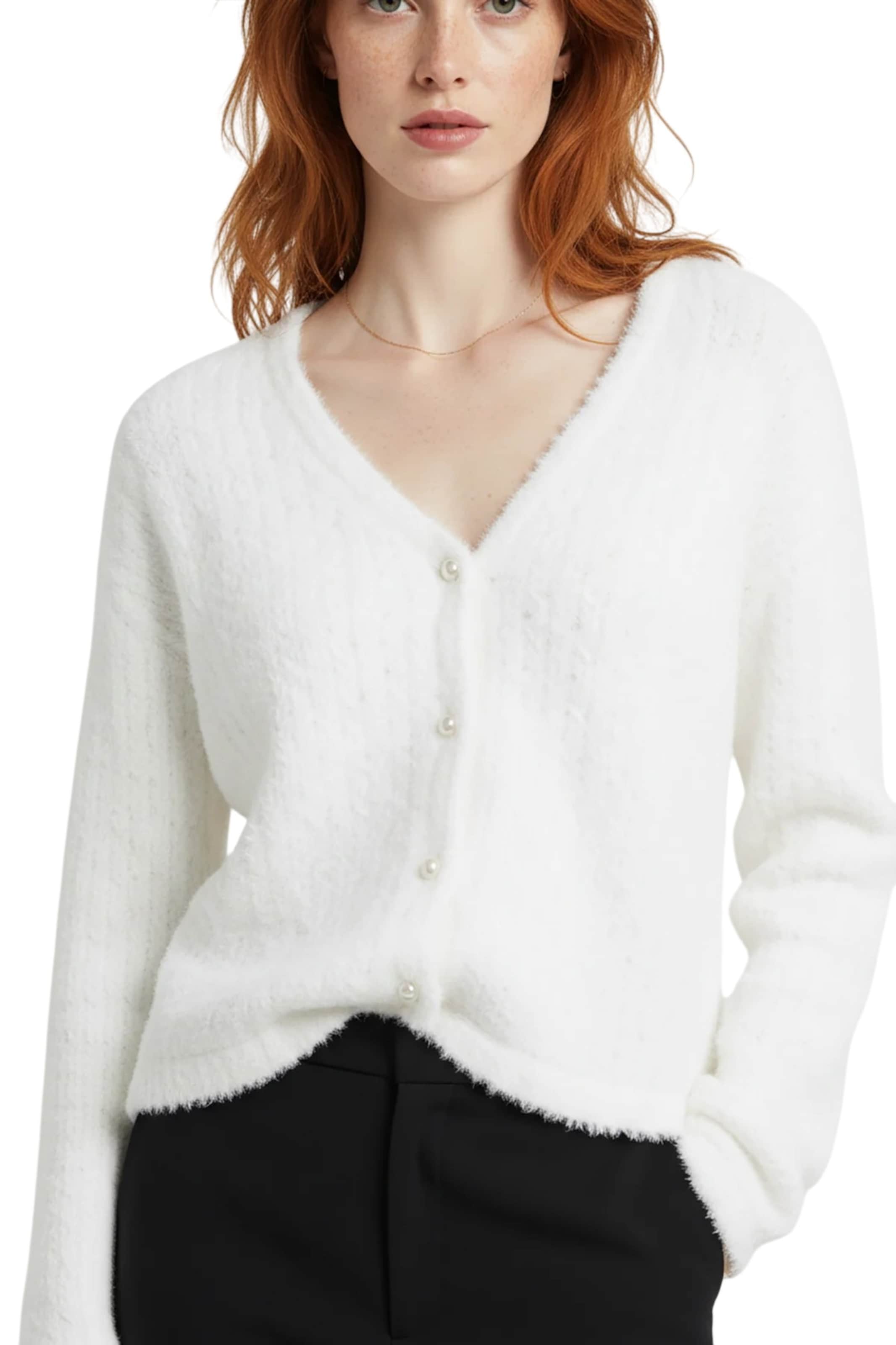 Alexa Dash Strickjacke in Weiß: Vorderseite