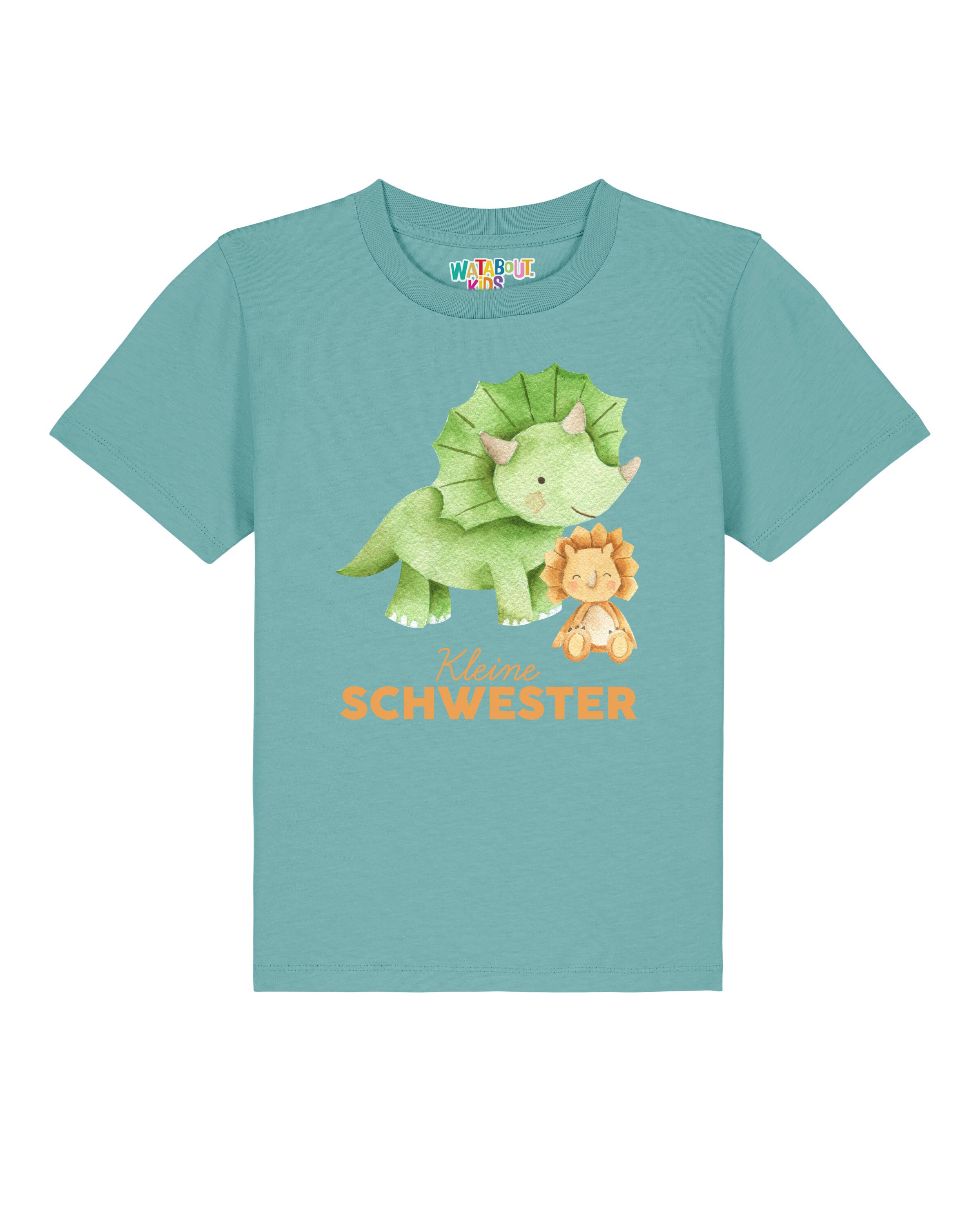 T-Shirt 'Dinosaurier 07 Kleine Schwester' watabout.kids en bleu : devant