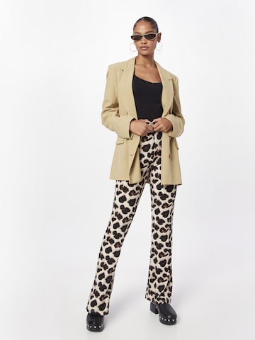PIECES Flared Pants 'NALA' in Beige