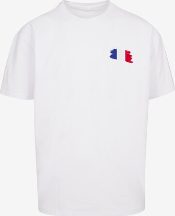 T-Shirt 'France Frankreich Flagge Fahne' F4NT4STIC en blanc : devant