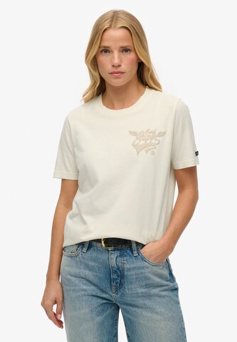 T-shirt 'Super Wings' Superdry en beige : devant