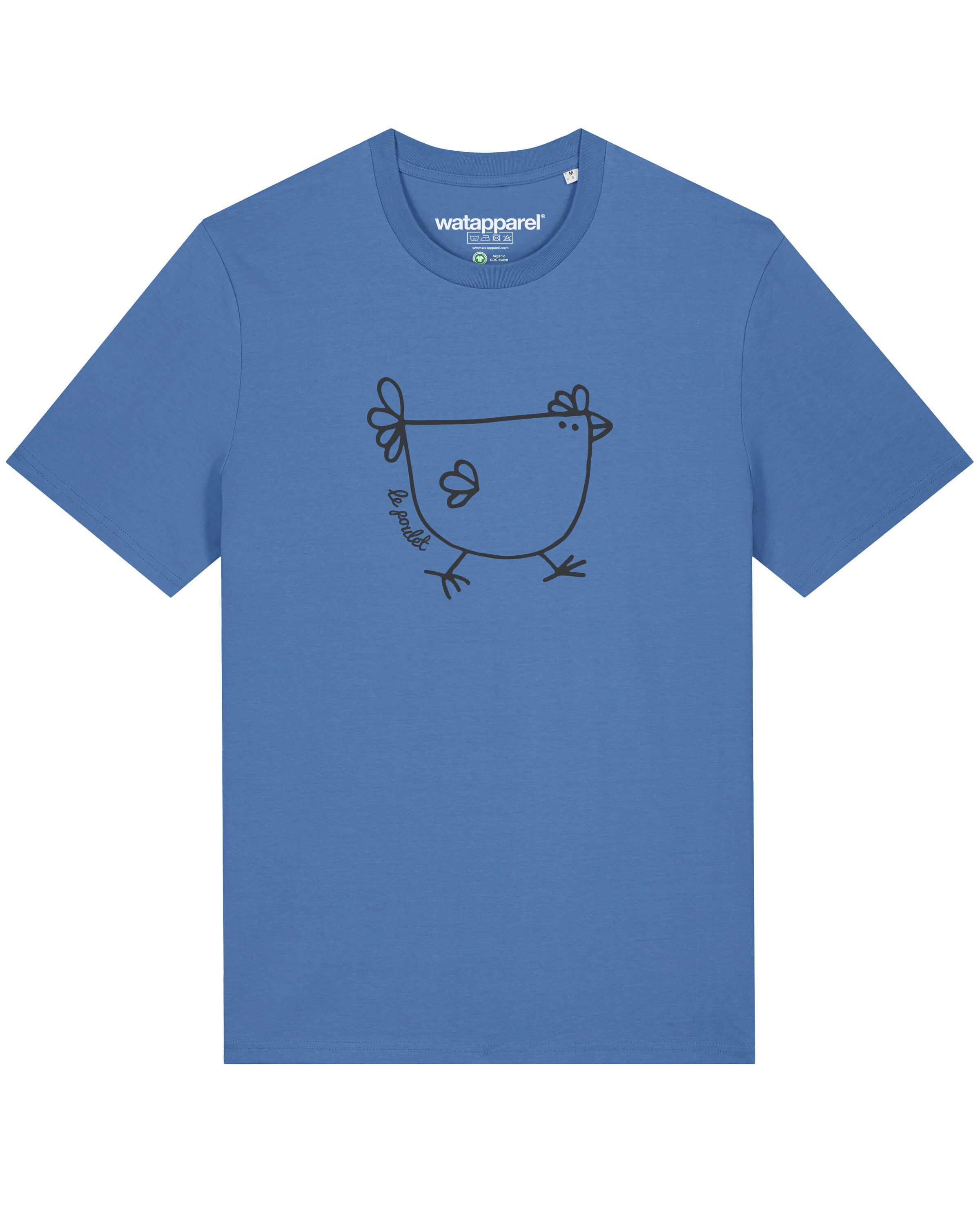 Watapparel Shirt ' Le poulet - das Huhn ' in Blue: front