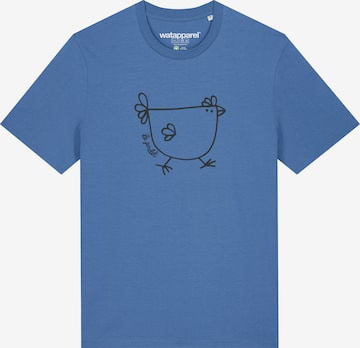 Watapparel Shirt ' Le poulet - das Huhn ' in Blue: front