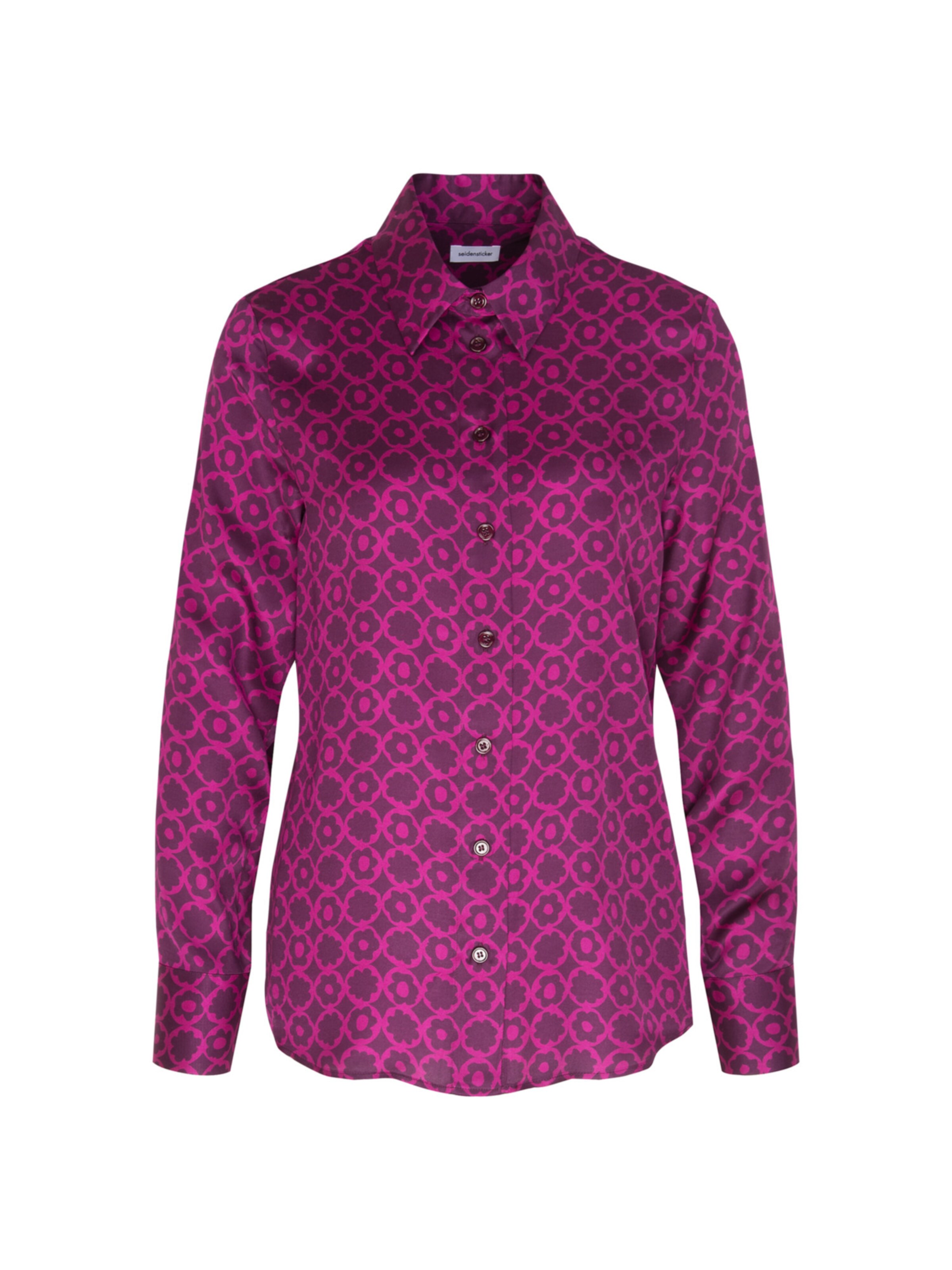 Chemisier ' Schwarze Rose ' SEIDENSTICKER en violet : devant