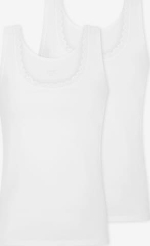 Maillot de corps ' Cotton Lace ' uncover by SCHIESSER en blanc : devant