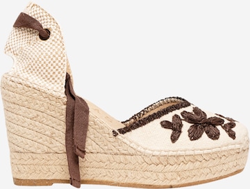 Sandalo 'Alpargata Cuña 10 cm' di Alhamas in beige: frontale
